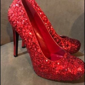 Red Sequined Stiletto’s, Dorothy’s Ruby Slippers!